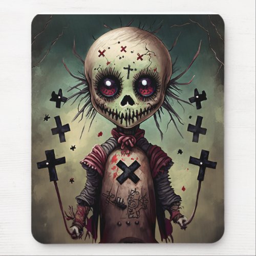 Zombie Gift Horror Voodo Block Gothic Puppe Mouse Pad