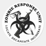 Zombie Gift Response Team Gifts Customize Classic Round Sticker at Zazzle