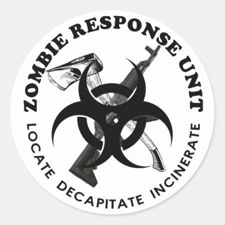 Zombie Gift Response Team Gifts Customize Classic Round Sticker