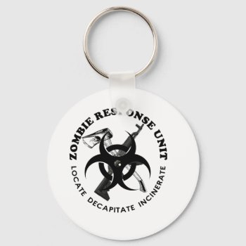 Zombie Gift Response Team Gifts Customize Keychain by thezombiestore at Zazzle