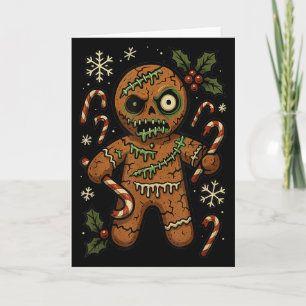 Zombie Gingerbread Man Christmas Zombie Card