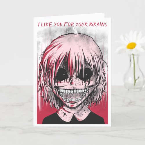 Zombie Girl Horror Style Funny Valentines Day Card