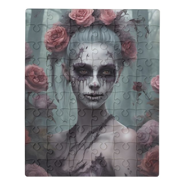 Zombie Girl in the Roses  Jigsaw Puzzle (Puzzle Vertical)