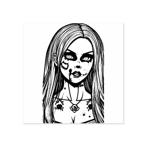 Zombie Girl Stamp