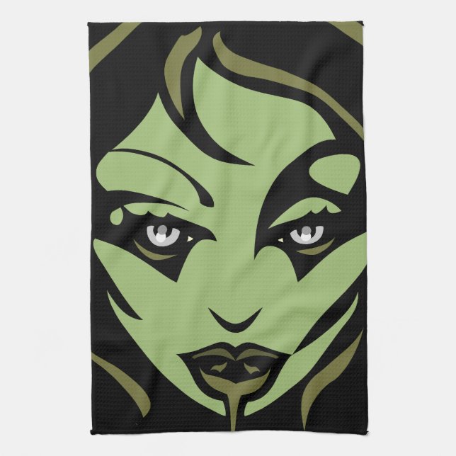 Zombie Girl Towel Cool Halloween Zombie Tea Towels (Vertical)