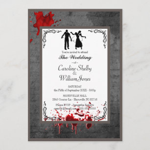 Zombie Gothic Elegant Wedding Invitation