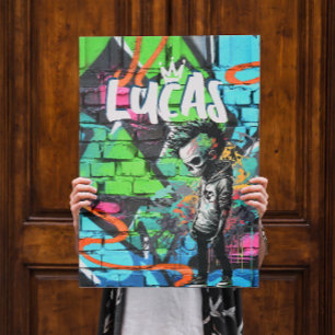 Zombie Graffiti Room Décor Monogram Door Poster