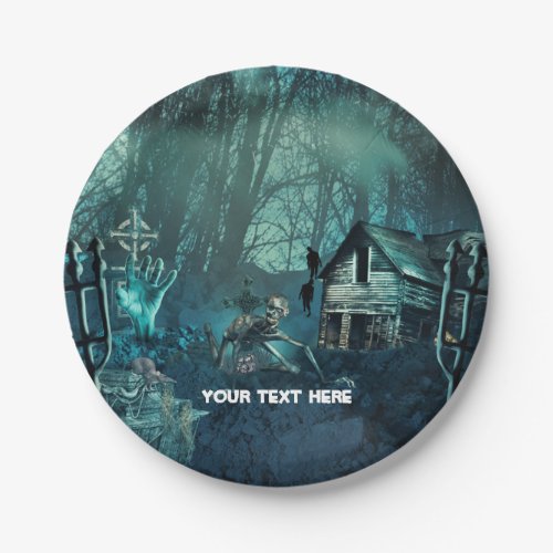 Zombie Graveyard Birthday Party or Halloween Paper Plates