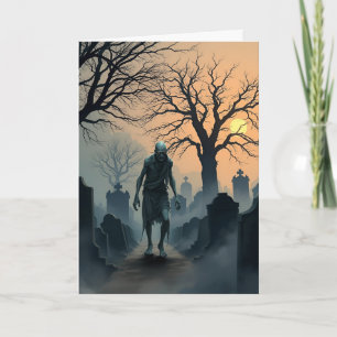 Zombie Graveyard Halloween Card