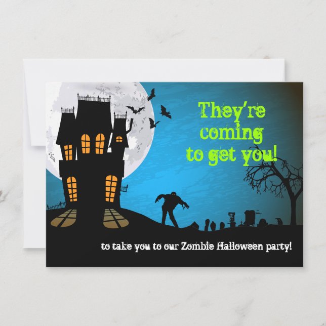 Zombie Graveyard Halloween Party Invitation (Front)