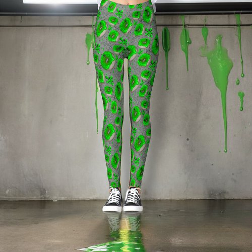 Zombie green slime donuts  leggings