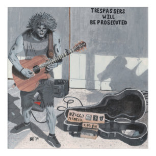 Zombie Guitar Musician Acrylic Fantasy Art Print