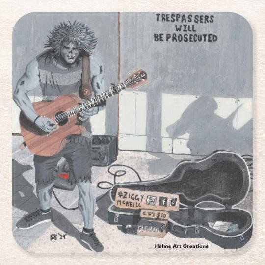 Zombie Guitar Musician Fantasy Art Paper Coasters Zazzle Com