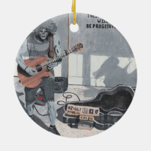 Zombie Guitar Rock Musician Fantasy Art Ornament