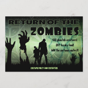 Zombie Halloween Apocalypse Movie Poster Invite