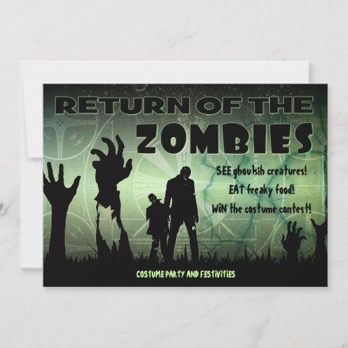 Zombie Halloween Apocalypse Movie Poster Invite