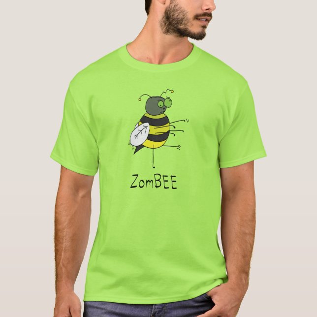 Zombie Halloween Bee Funny Kids T-Shirt (Front)