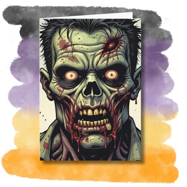 Zombie Halloween | Coloring Page Inside Card (Creator Uploaded)