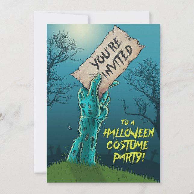 Zombie Halloween Costume Party Invitation (Front)