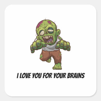 Zombie Halloween Graphic Square Sticker