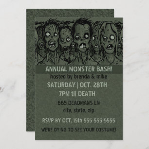 Zombie Halloween Invitation