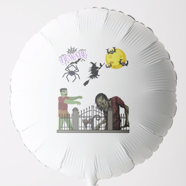 Zombie Halloween Land Helium Balloon (Front)