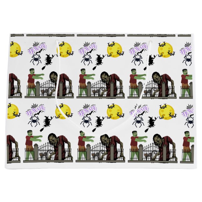 Zombie Halloween Land Large Gift Bag (Front)