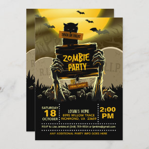 Zombie Halloween Party Invitation