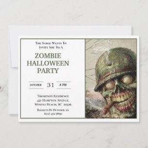 Zombie Halloween Party Invitations