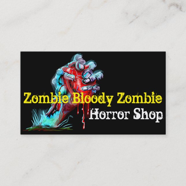 Zombie Hand Bleeding Heart Business Card (Front)
