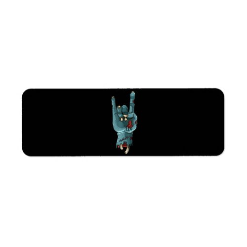 Zombie Hand Funny Halloween Rocker Rock Easy Label