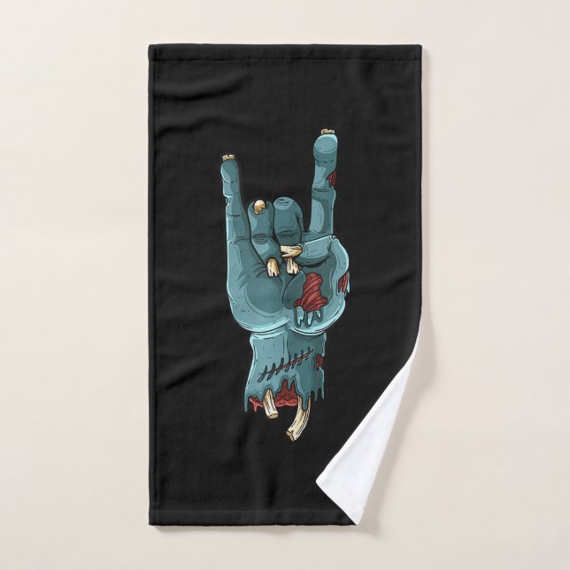 Zombie Hand Funny Halloween Rocker Rock Easy Towel (Hand Towel)