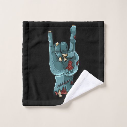 Zombie Hand Funny Halloween Rocker Rock Easy Wash Cloth