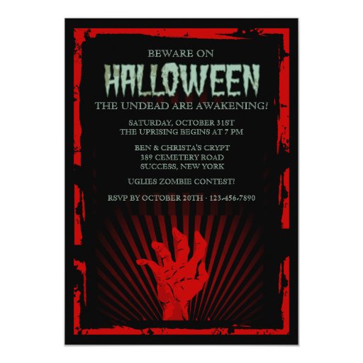 Halloween Invitations With Zombies 8