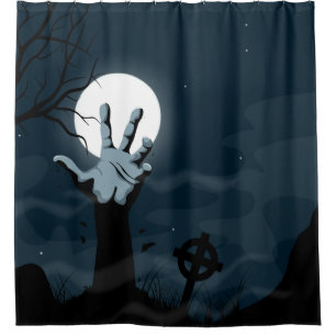Zombie Hand Halloween Shower Curtain