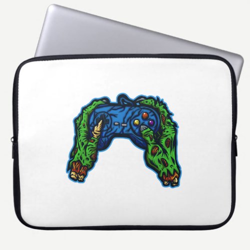 Zombie hand playing video game laptop sleeve