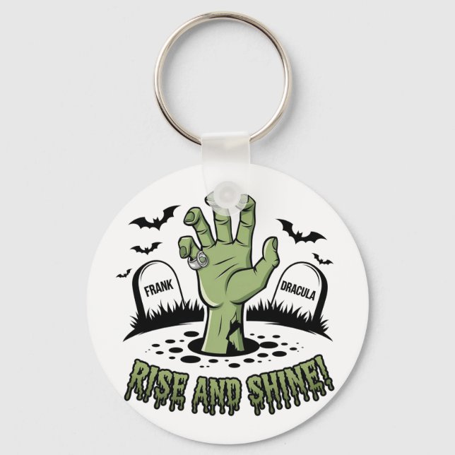 Zombie Hand Rising Halloween Design Fun and Spooky Keychain (Front)