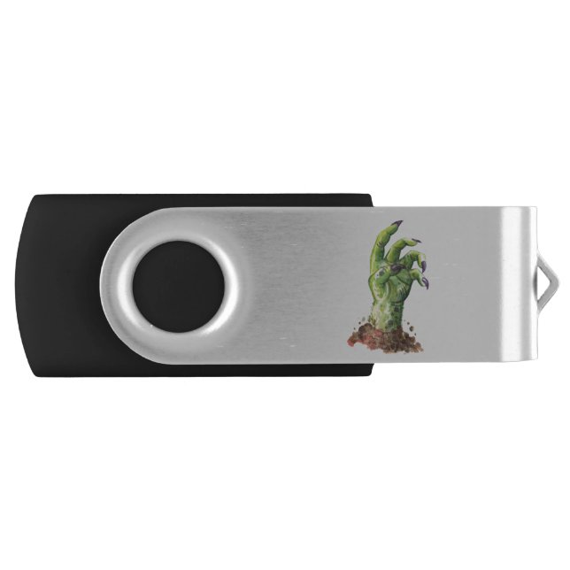 Zombie hand sticking out of the ground flash drive (Front)