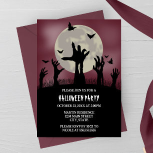 Zombie Hands Halloween Party Invitation
