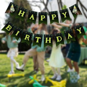 Zombie Happy Birthday Boy Halloween Monsters Bunting Flags