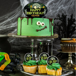 Zombie Happy Birthday Funny Creepy Monster Cake Topper