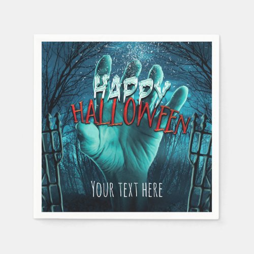 Zombie Happy Halloween Party Paper Napkins