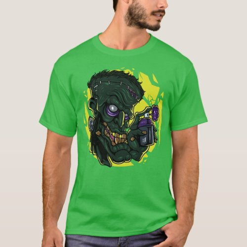 Zombie Head Mascot Spray T_Shirt