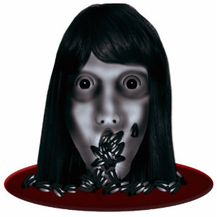 Zombie Head On A Platter Bugs Halloween Prop Statuette