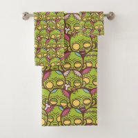 Zombie Head Seamless Pattern