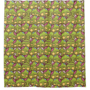 Zombie Head Seamless Pattern Shower Curtain
