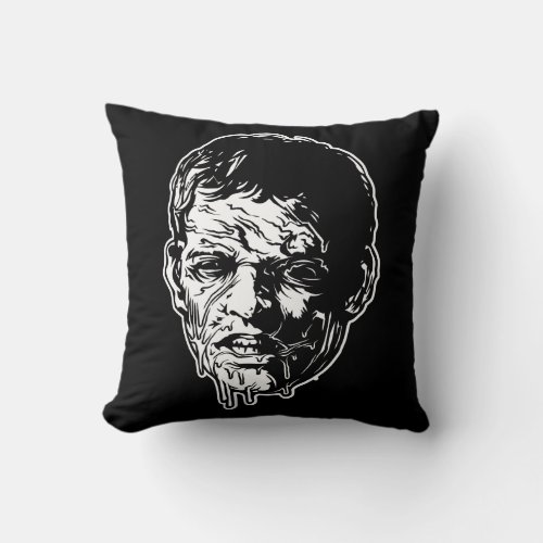 Zombie Head Throw Pillow