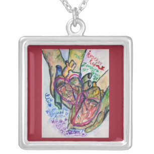 Zombie Hearts Love Poem Jewelry Pendant Necklace