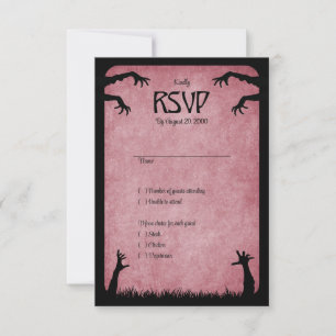 Zombie Horror Halloween Wedding RSVP Card