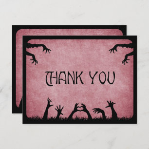 Zombie Horror Halloween Wedding Thank You Card